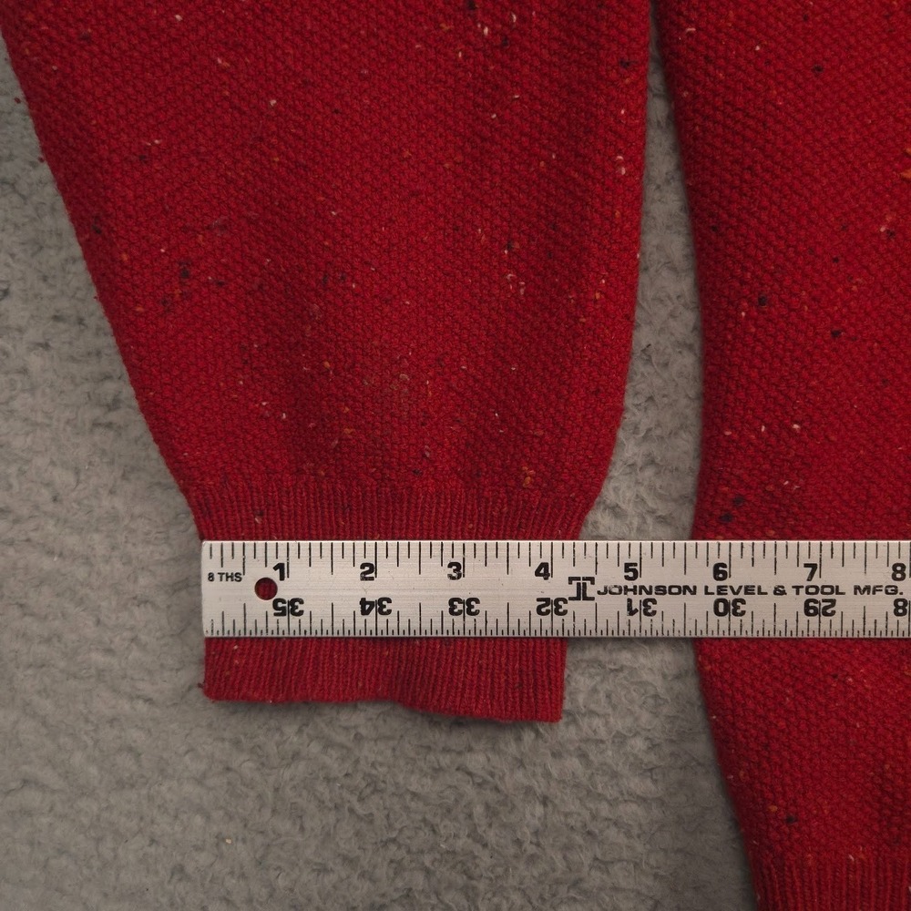 Jos A Bank Men XL Red Lambswool Quarter Zip Sweater Pullover Speckled Knit - Picture 6 of 9